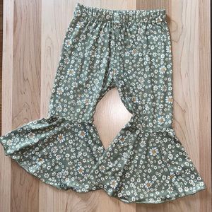 Green Daisy Toddler Bell Bottoms